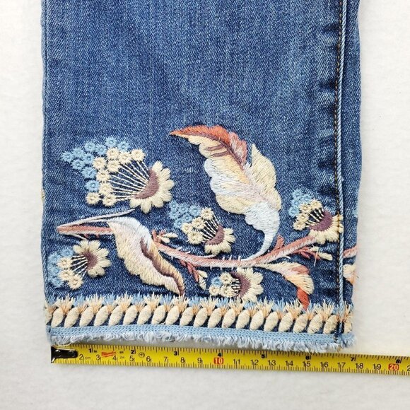 Driftwood Colette Classic Fit Jeans Floral Raw Hem Women's "29x26" Actual 31x26 - Picture 7 of 11